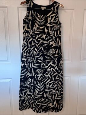 Tommy Bahama Black Maxi Dress with Cream Botanical Print